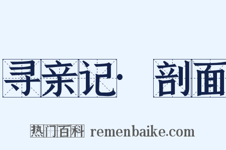 寻亲记·剖面是什么意思的图片